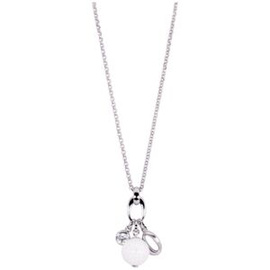 Fossil Two‎ Tone 16" sterling silver 925 ceramic pendant Necklace JF16346040 new